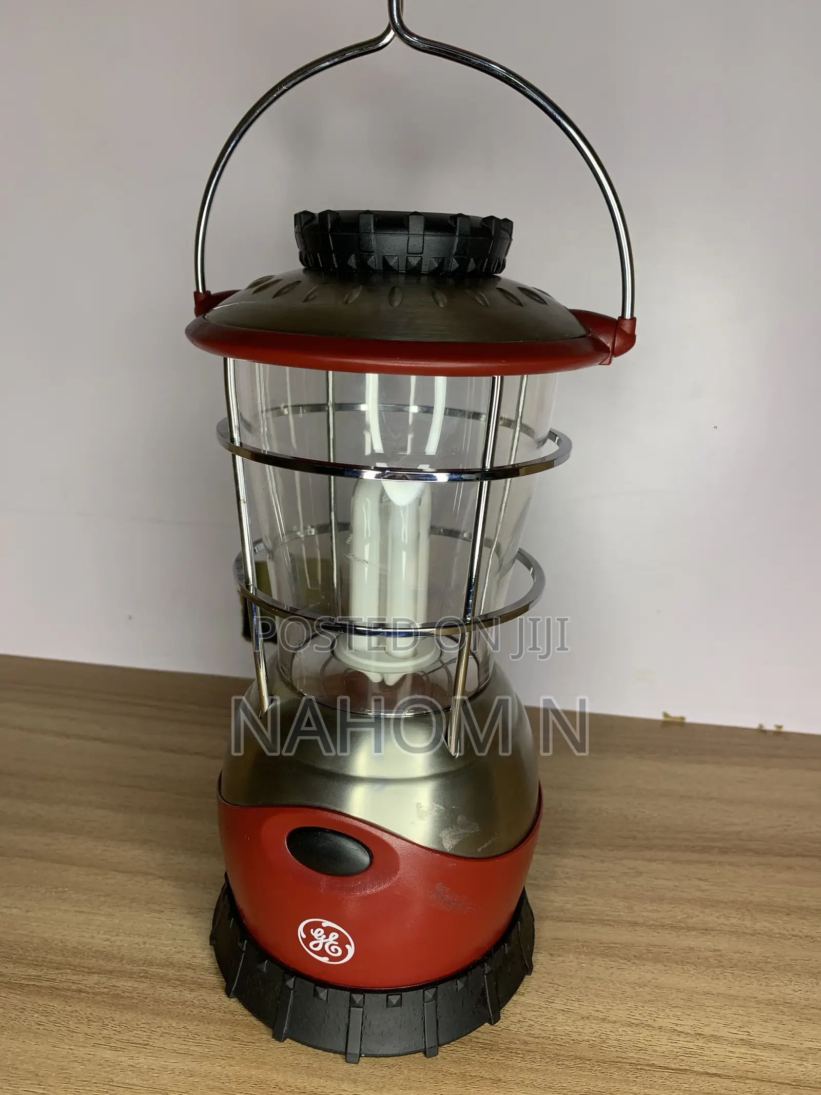 Red and Silver GE SteelBEAM Fluorescent Lantern