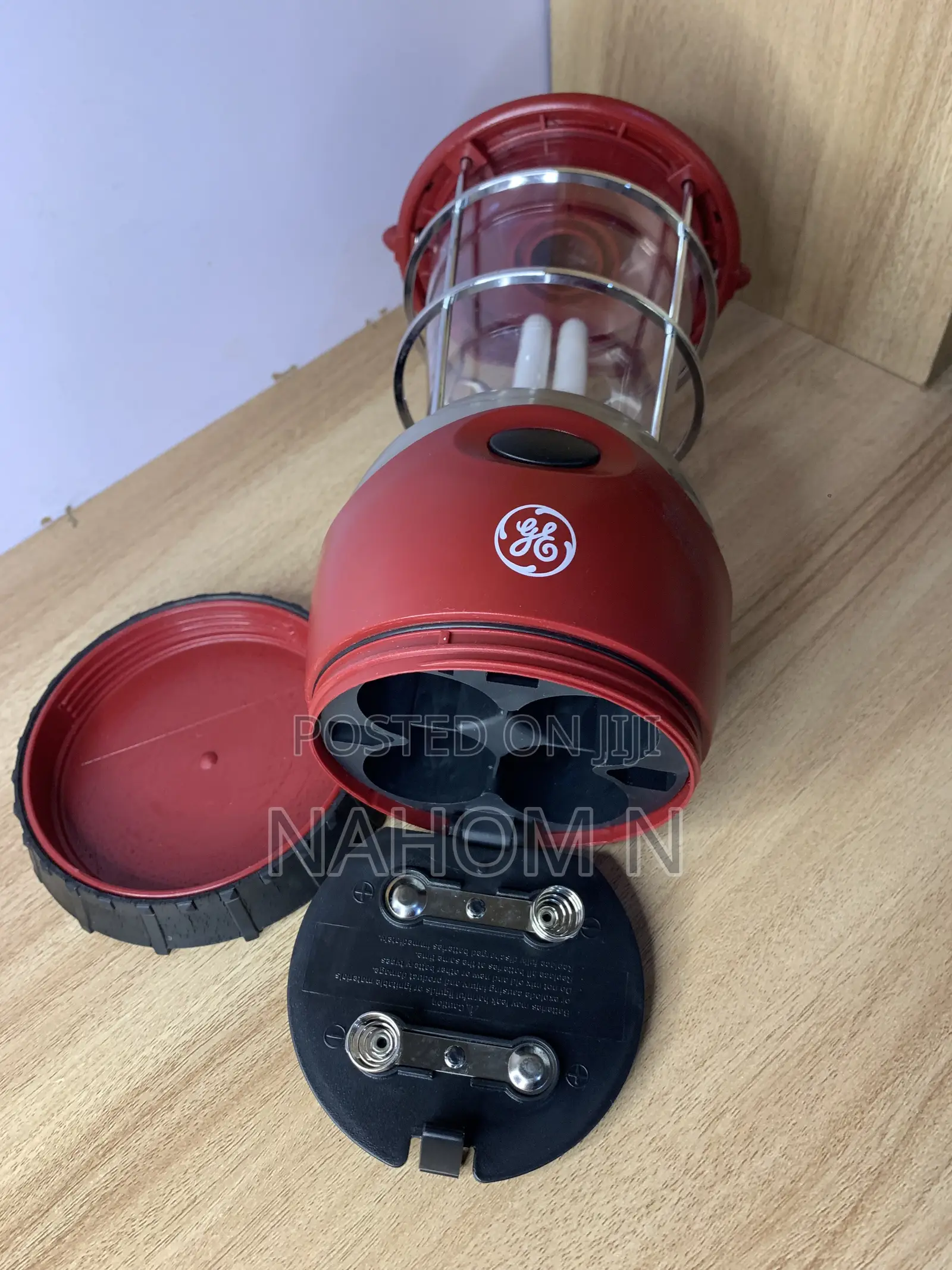 Red and Silver GE SteelBEAM Fluorescent Lantern