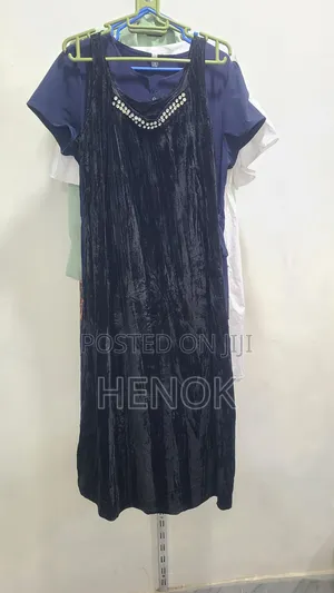 Crushed Velvet Dress With Embellished Neckline