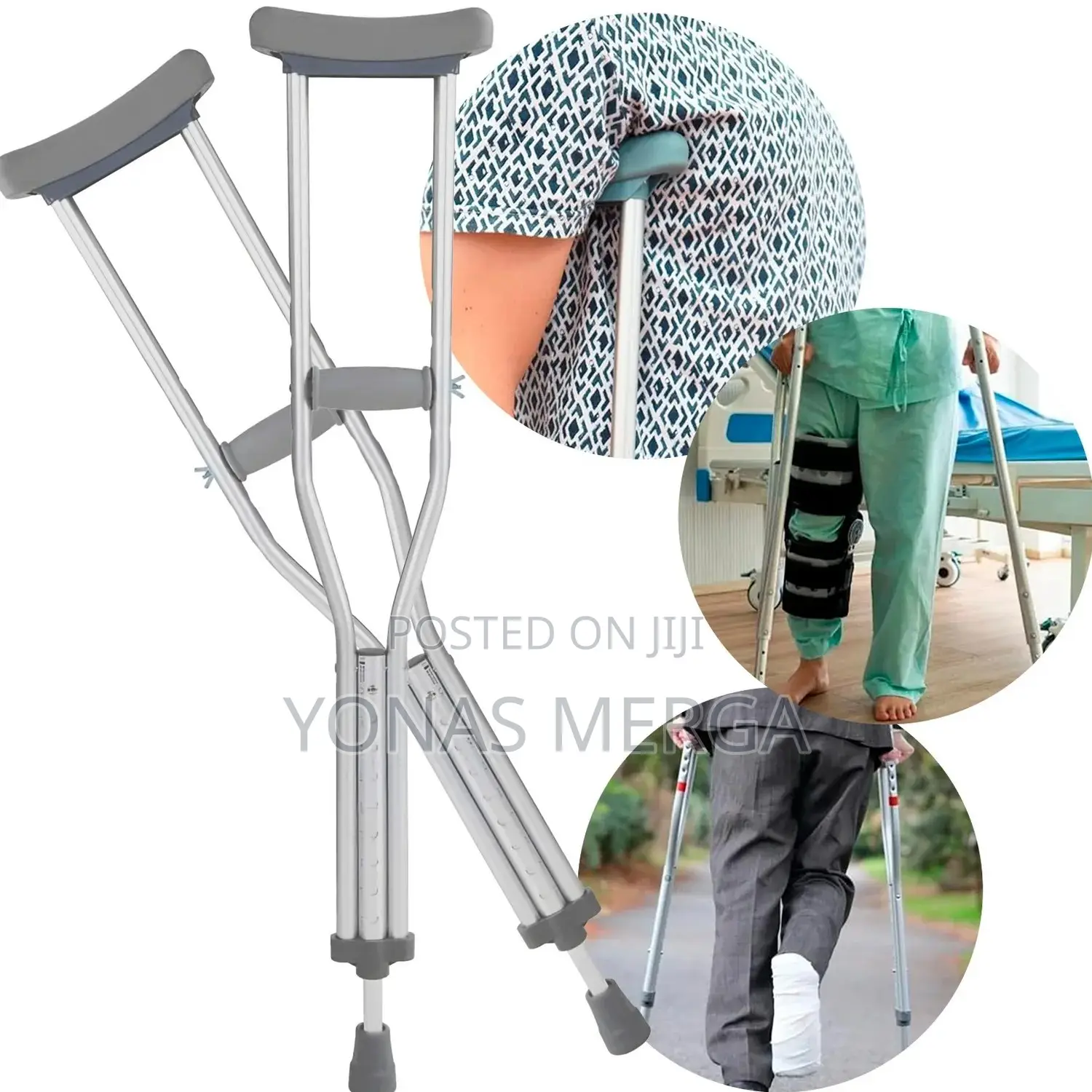 Adjustable Aluminum Crutches考爻Underarm Crutch, Tall Adult 1 Pair