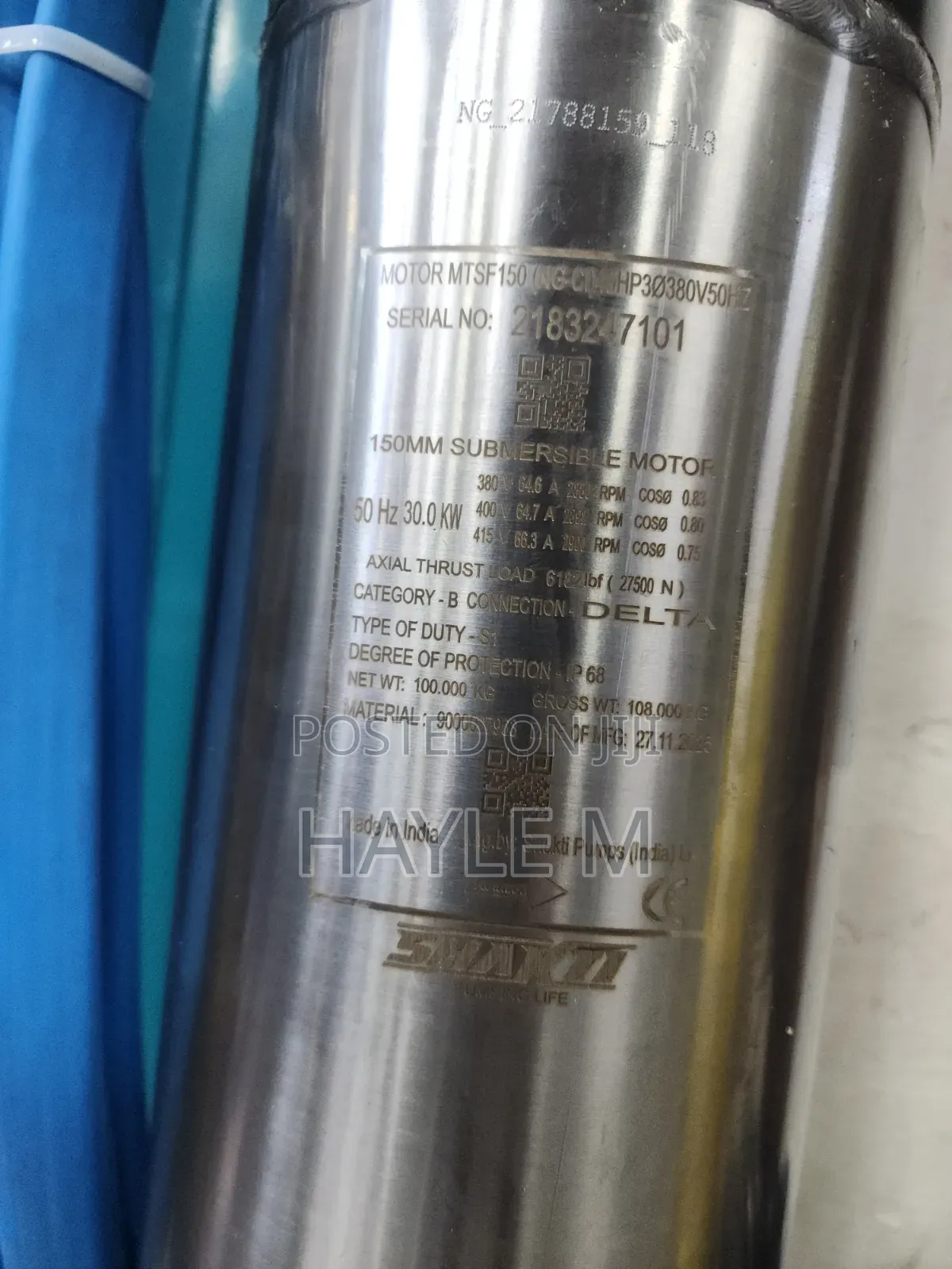 Shakiti Borehole Water Pump 30kw/40hp.made in India