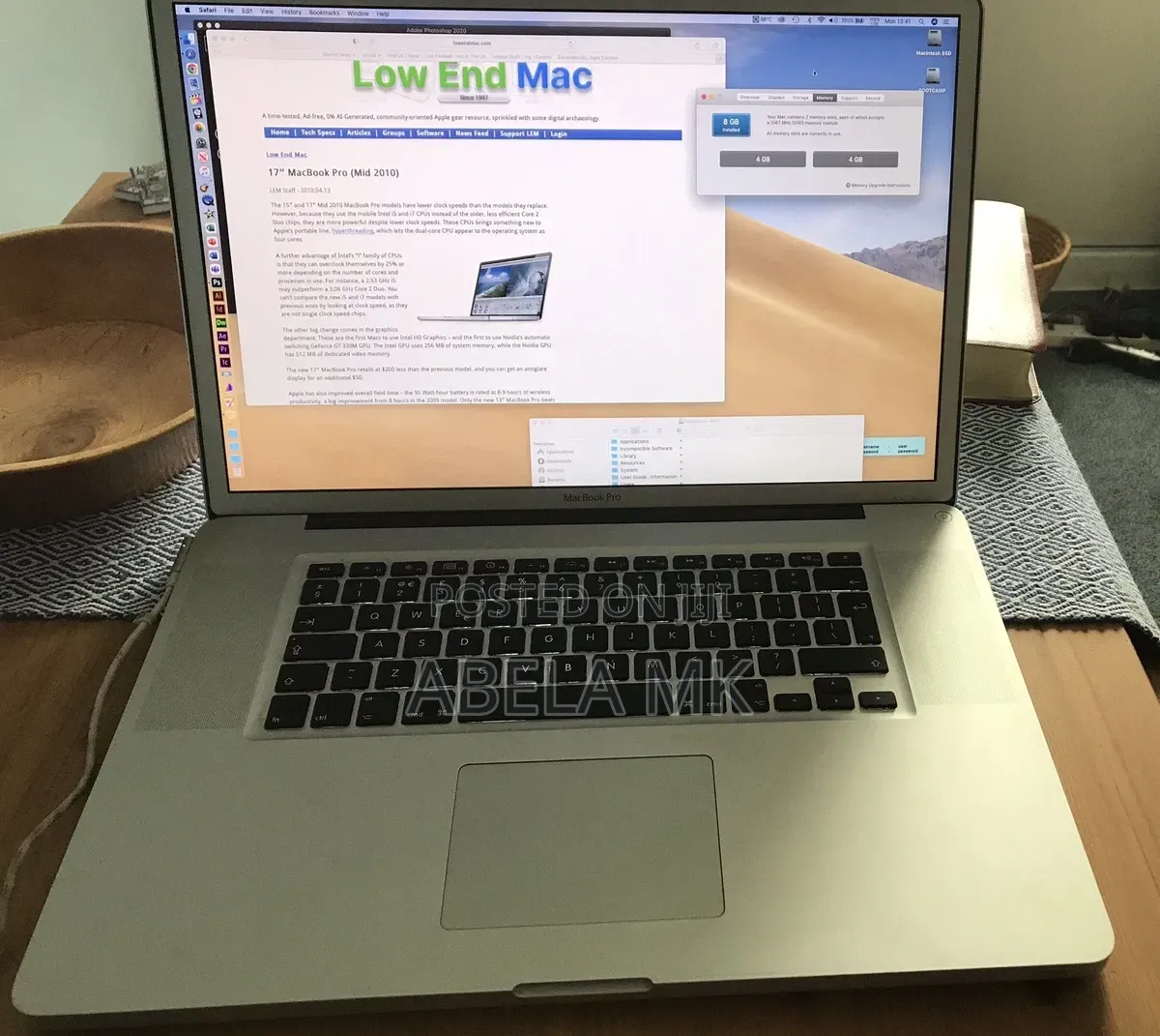 Laptop Apple MacBook 8GB Intel Core i7 SSHD+SSD 320GB