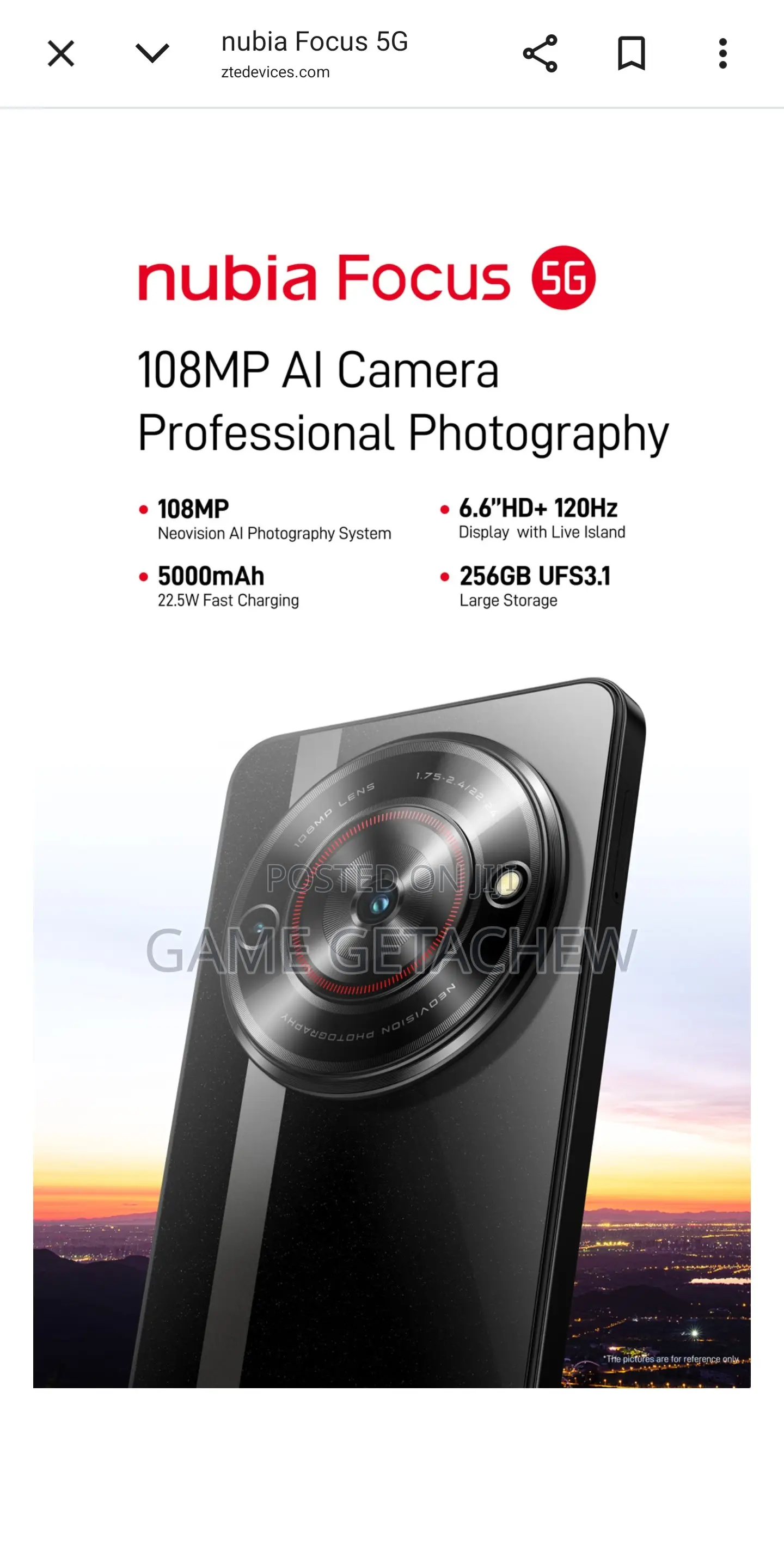 New ZTE nubia Focus Pro 256 GB Black