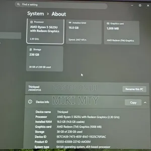 New Laptop Lenovo ThinkPad Yoga 16GB AMD Ryzen 7 SSD 256GB