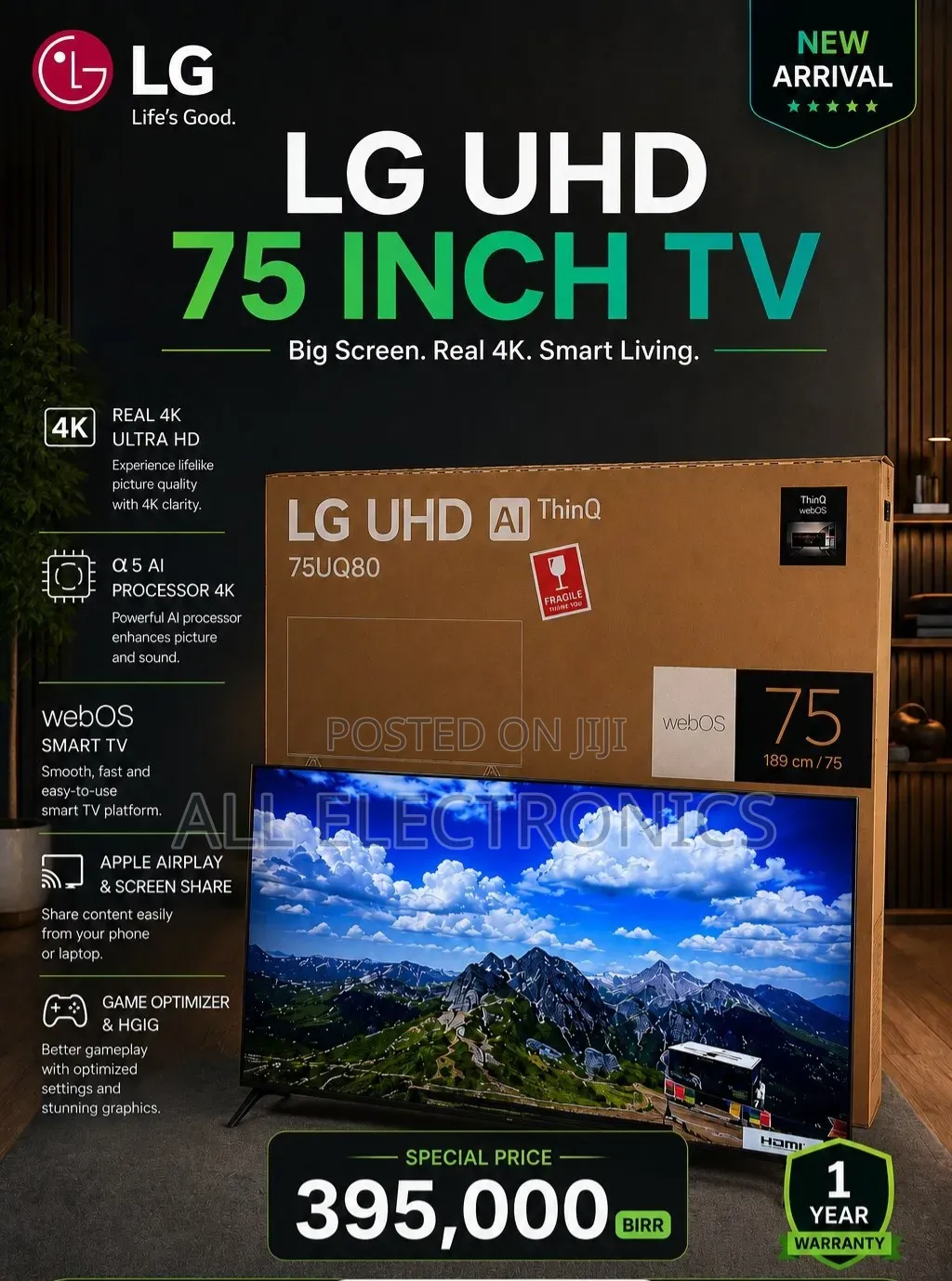 LG Uhd 75 Inch TV
