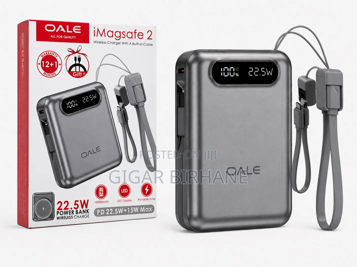 OALE 10000mAh Wireless Cable Fast Charging Power Bank