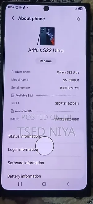 Samsung Galaxy S22 Ultra 256 GB Black