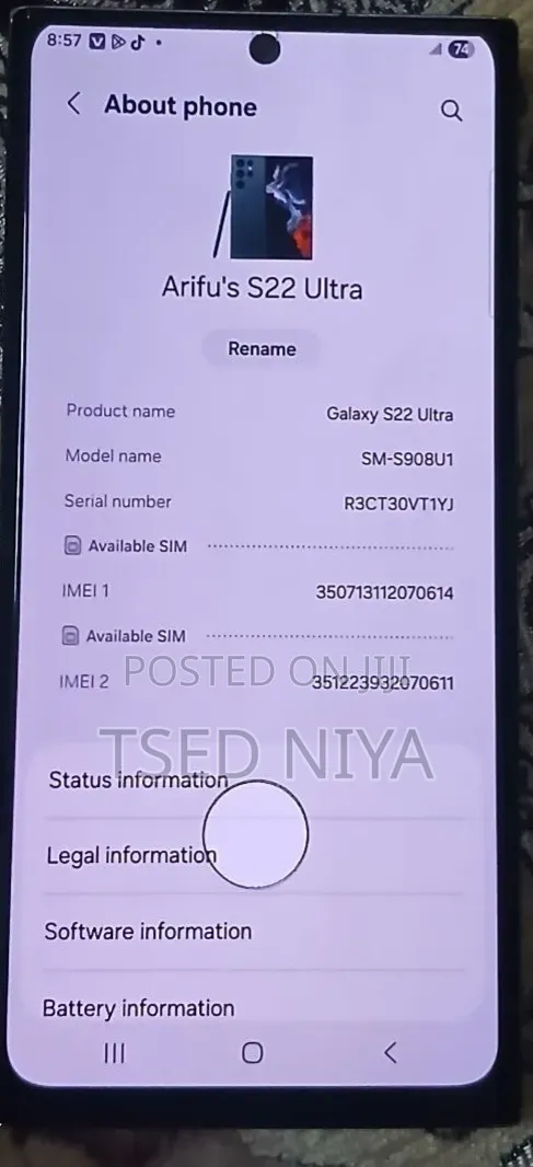 Samsung Galaxy S22 Ultra 256 GB Black