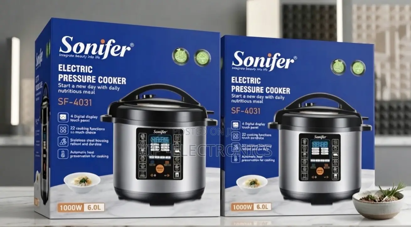 Sonifer Pressure Cooker. Featuring a 6.0L Capacity, 1000W Powerful