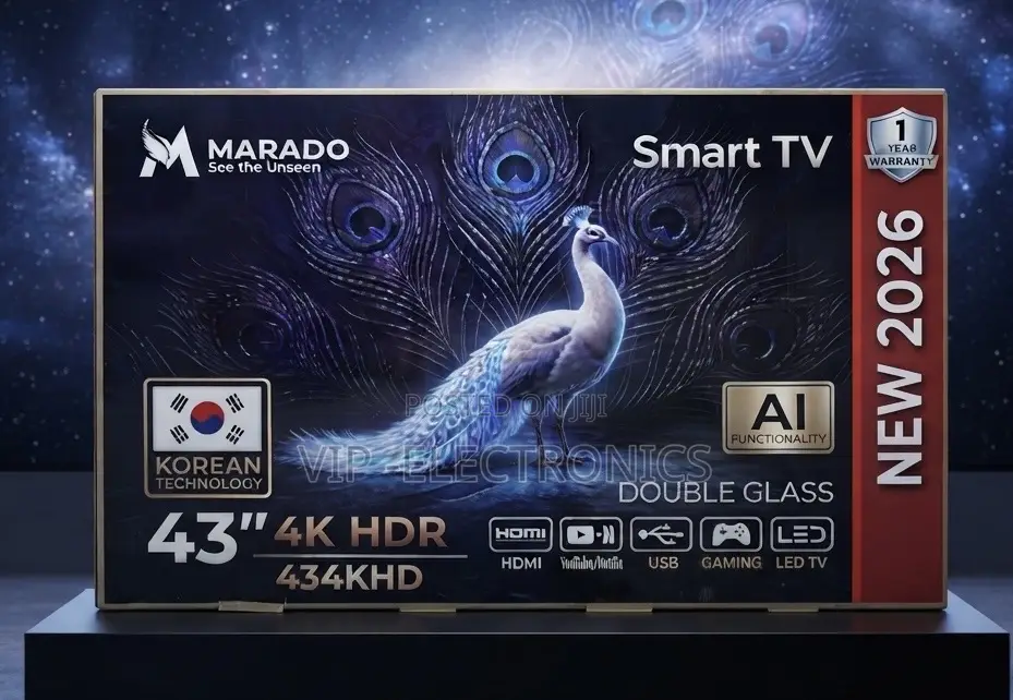 Marado 43 TV HDR Smart TV – Double Glass, AI Functionality | 434KHD