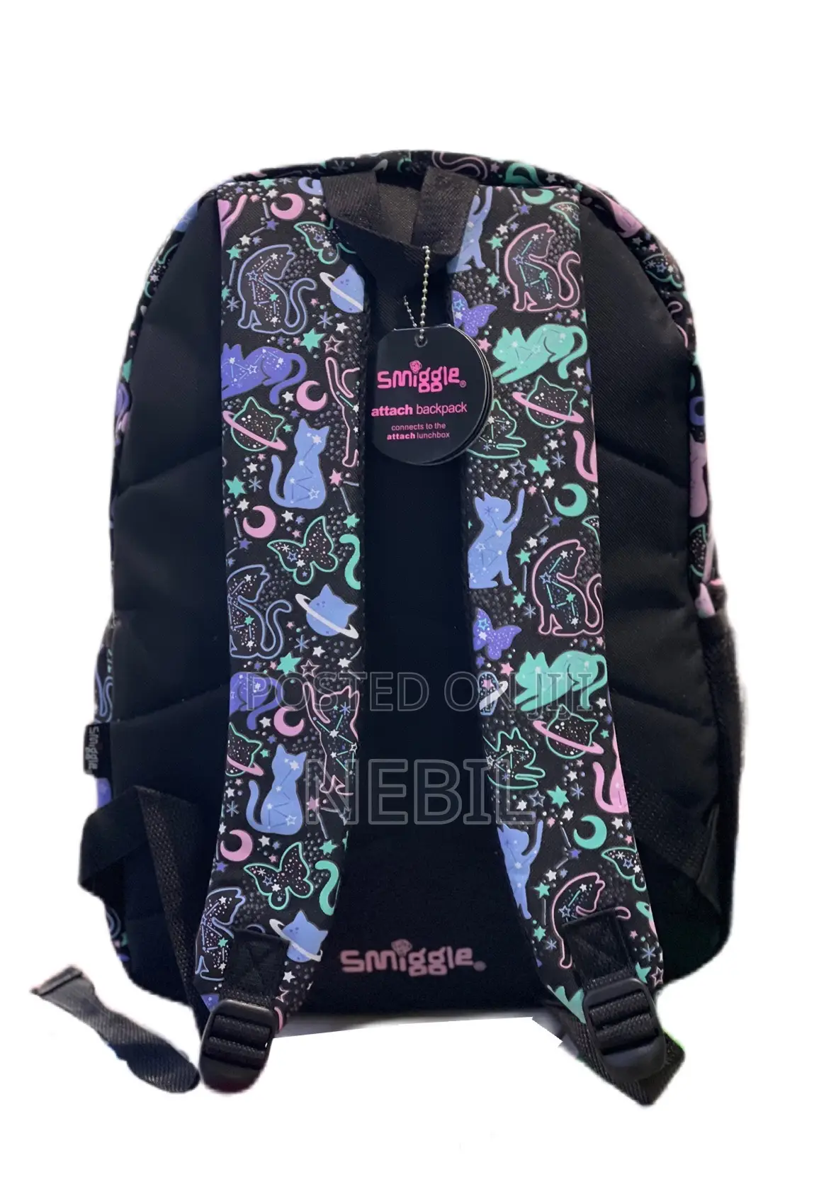 Smiggle Glitter Cat School Backpack – Black Purple