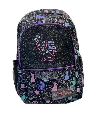 Smiggle Glitter Cat School Backpack – Black Purple