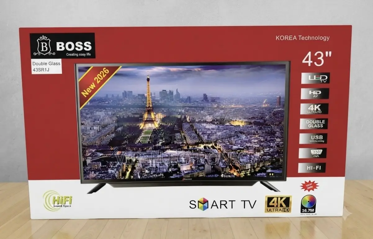 BOSS 43 TV Inch Ultra HD Smart TV – Double Glass LED TV