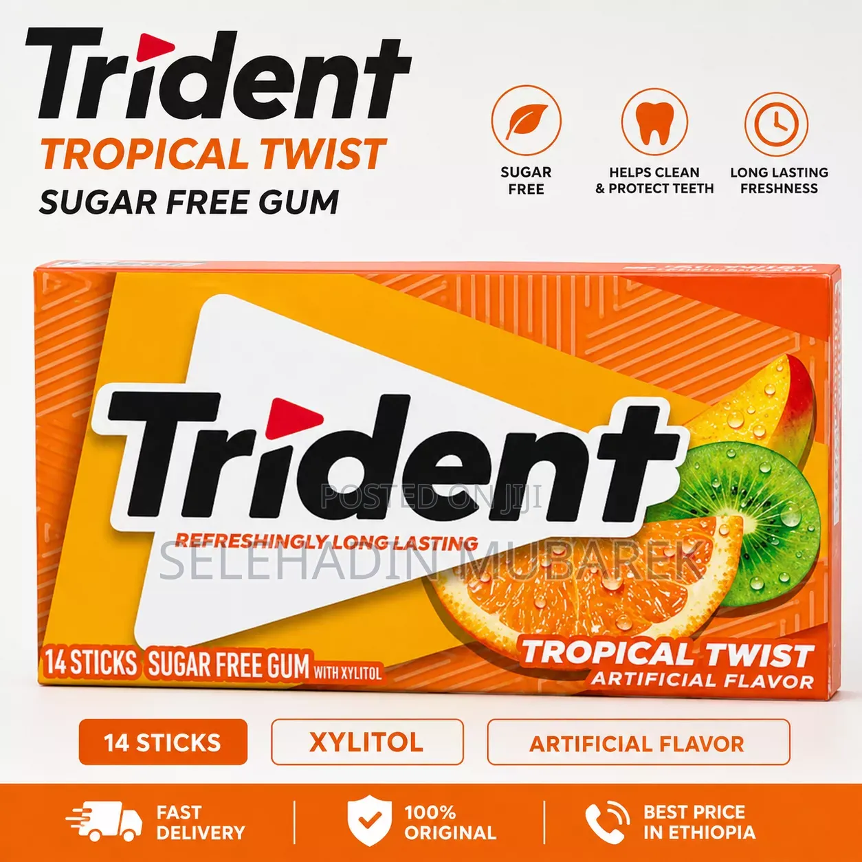 Trident Tropical Twist Sugar Free Gum