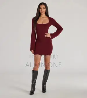 Burgundy Short Sweater Dress