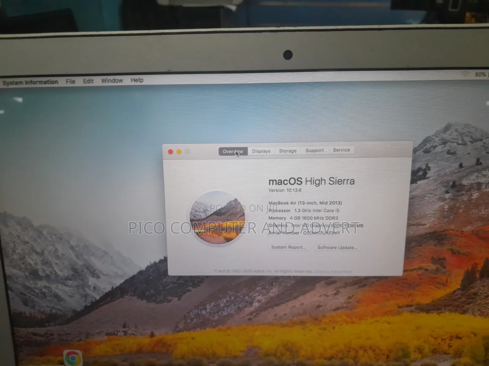 Laptop Apple MacBook Air 2013 4GB Intel Core i5 SSD 128GB
