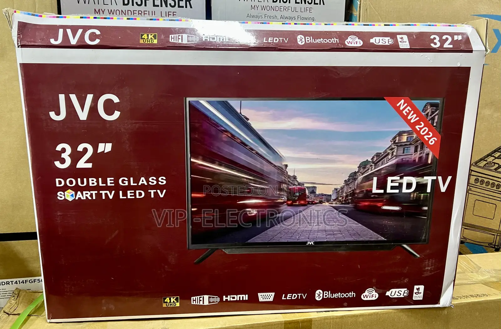 JVC TV 32 Inch Double Glass Smart LED TV. This Modern TV Supports