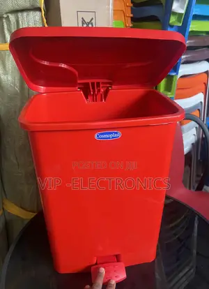 Cosmoplast Pedal Waste Bin. It Features a Convenient Foot Pedal