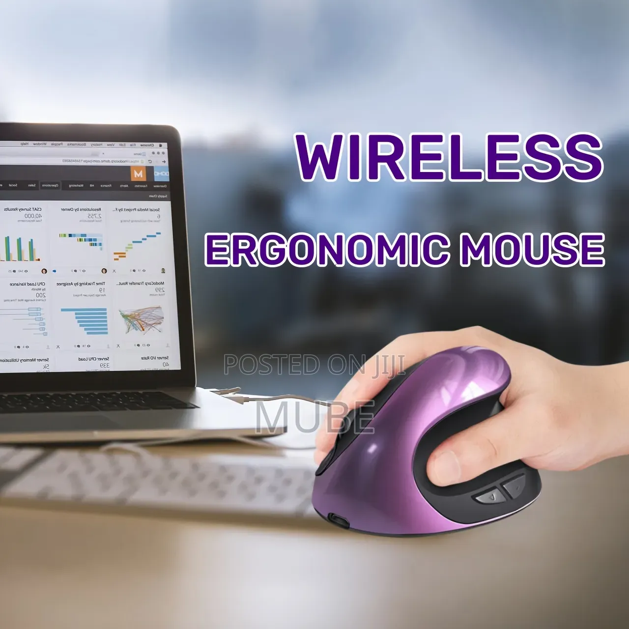 Woddiffy ErgoGrip V6 – 6-Button Vertical Wireless Mouse