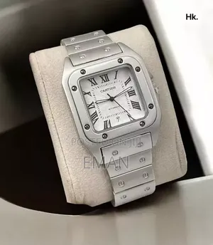 Cartier Santos-Style Automatic Men's Watch – Silver Stainless Steel