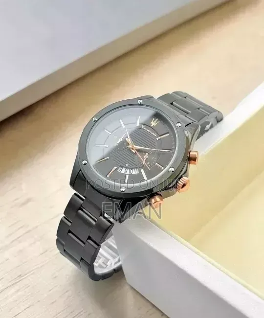 Luxury Black Rose Gold Men's Watch – Stainless Steel