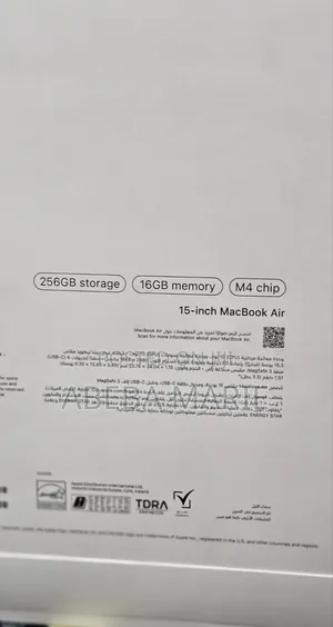 New Laptop Apple MacBook Air 2025 M4 16GB Apple M4 SSD 512GB