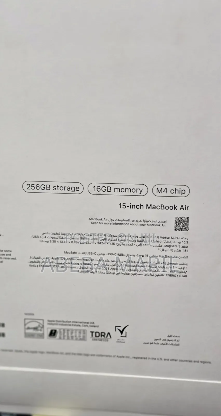 New Laptop Apple MacBook Air 2025 M4 16GB Apple M4 SSD 512GB