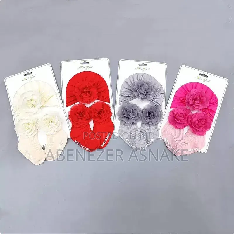 Girls Flower Bonnet and High Knee