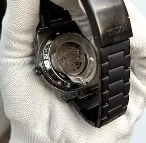 Fossil Automatic Men's Watch – Black Skeleton Dial