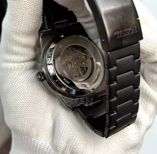 Fossil Automatic Men's Watch – Black Skeleton Dial