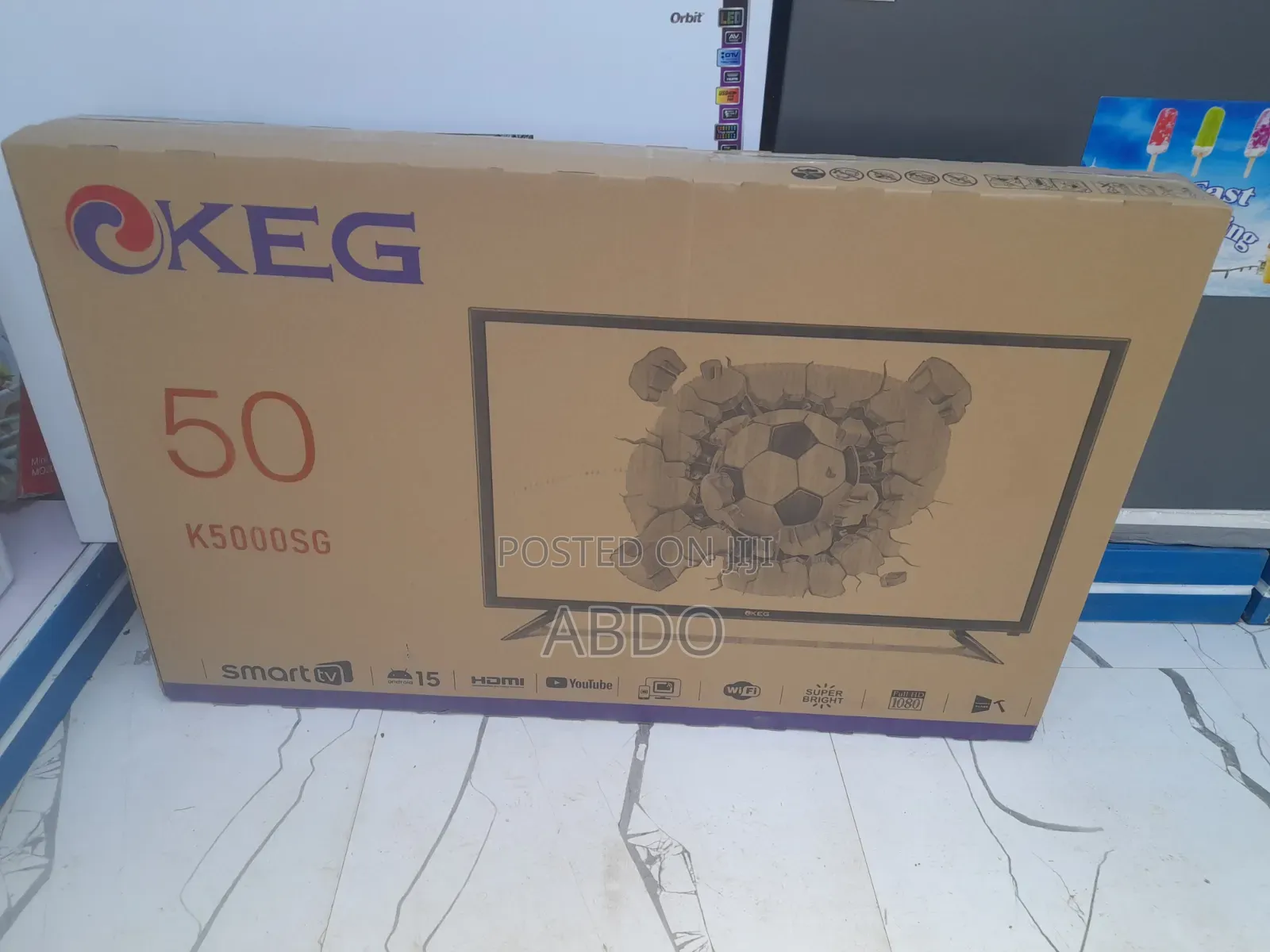 Keg Smart Tv50 Inch Andraid Doubel Gelass 2026 Quality Hifi Speaker