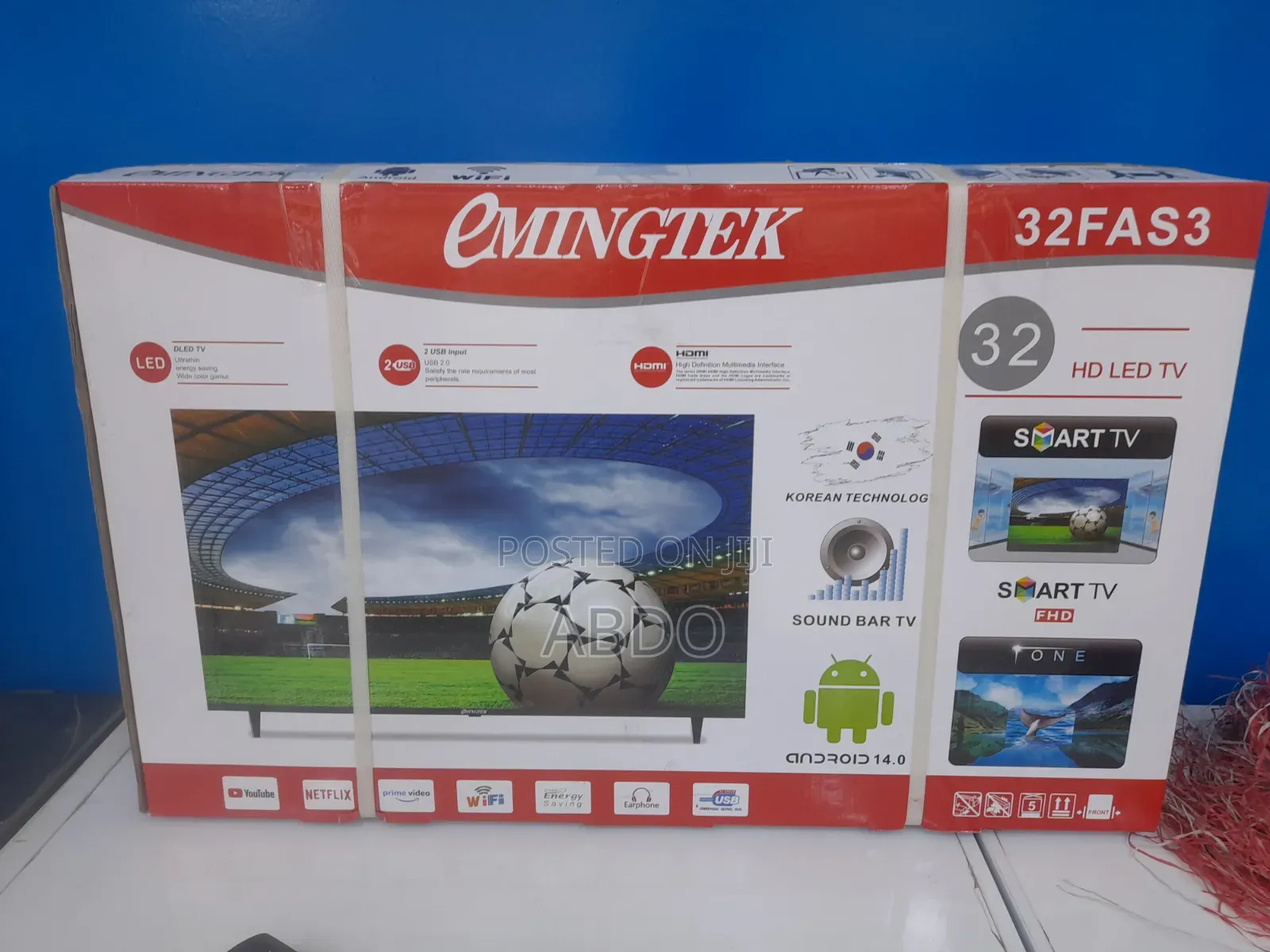 Emingtek Led TV 32inch Andraid Doubel Gelass Escerin 2026 Quality T