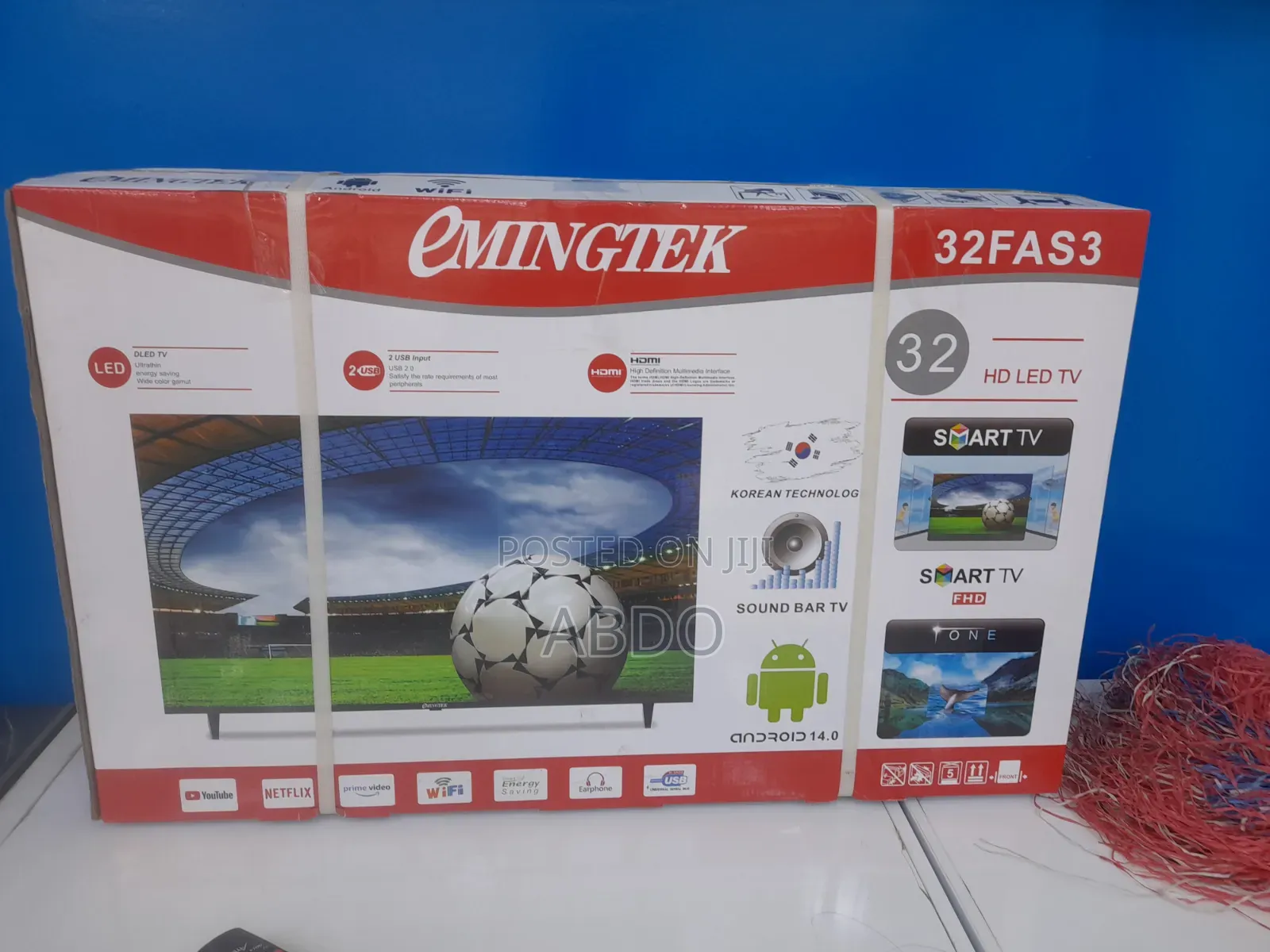 Emingtek Led TV 32inch Andraid Doubel Gelass Escerin 2026 Quality T