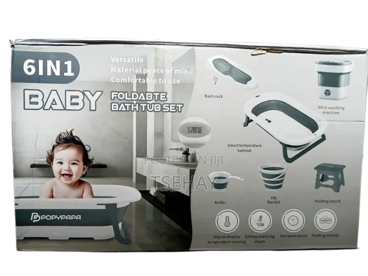 6-in-1 Premium Baby Bath Tub Set 
6-በ-1 የልጆች ማጠቢያ