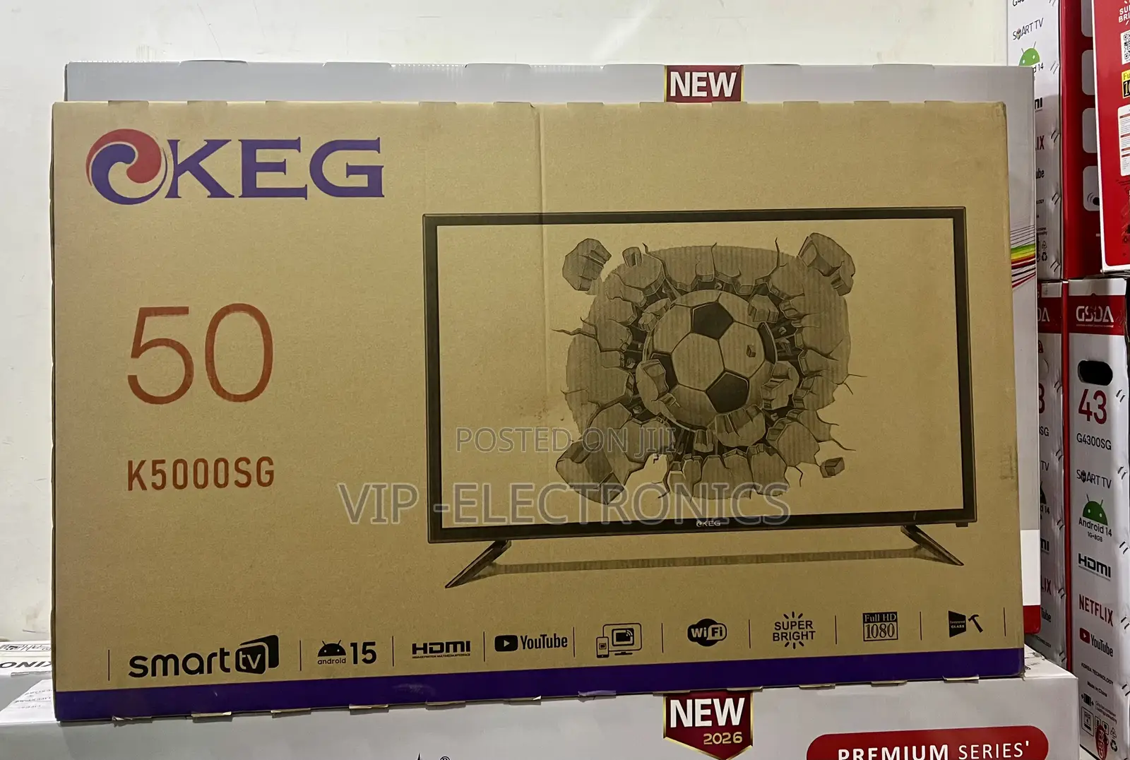 KEG 50 Inch TV Smart Android TV – Full HD 1080p