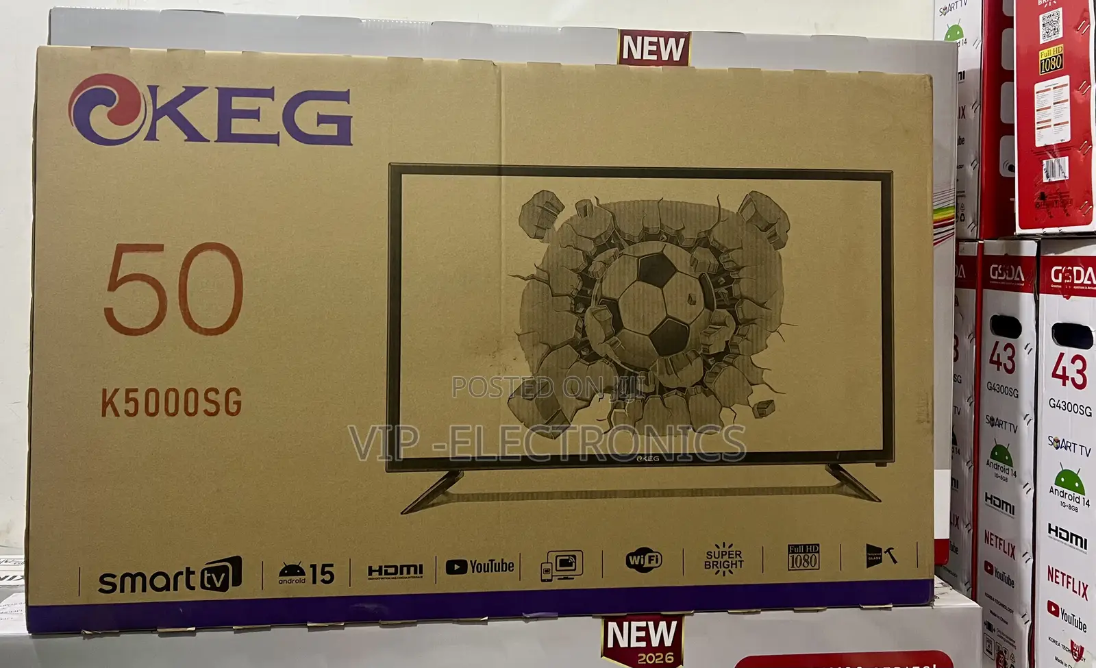 KEG 50 Inch TV Smart Android TV – Full HD 1080p