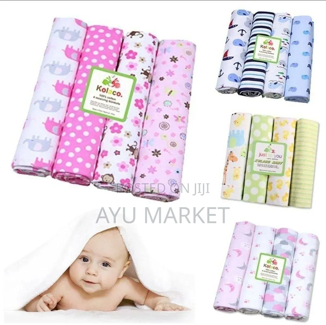 100% Cotton Flannel Receiving Blankets