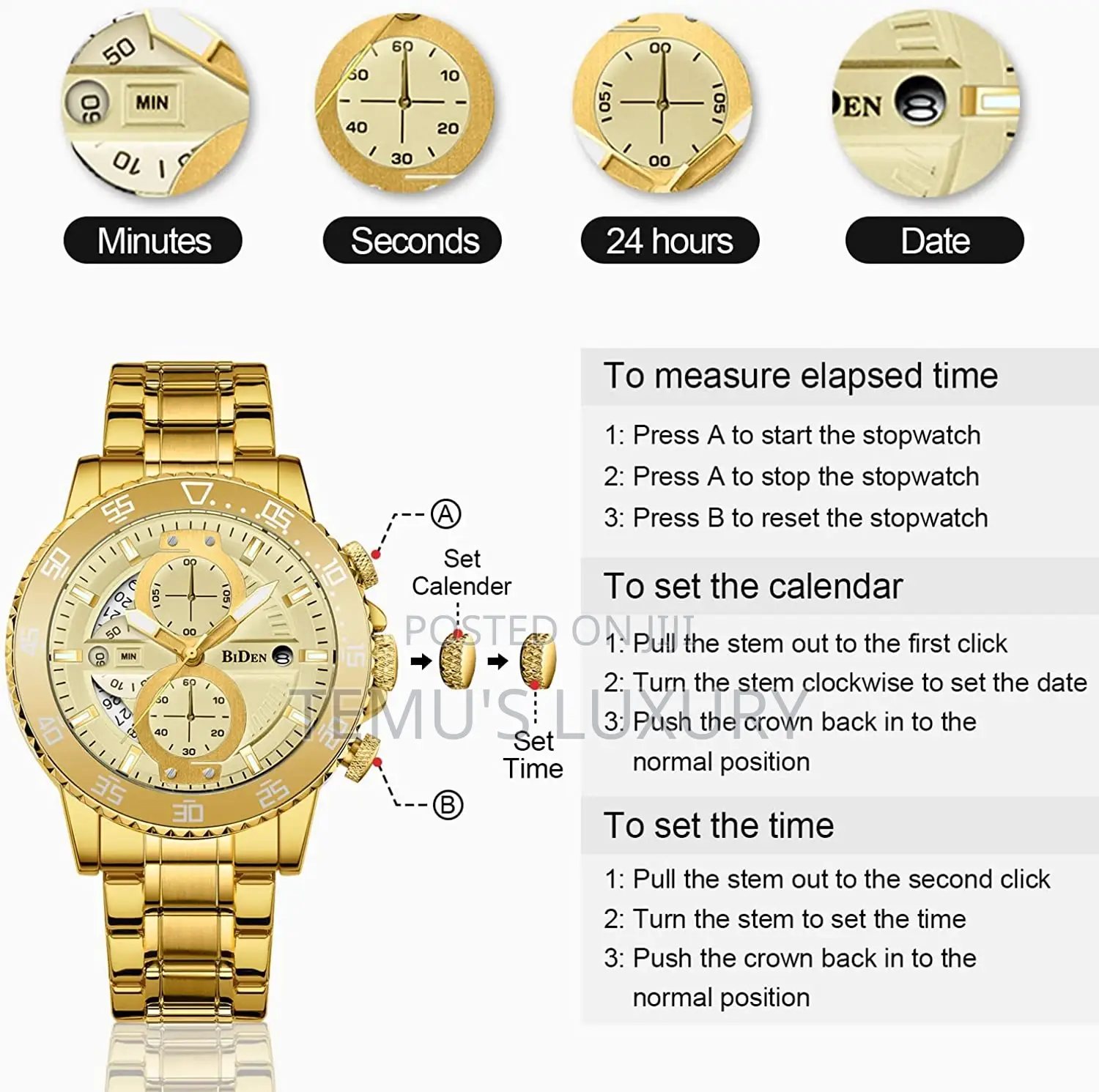 BIDEN Mens Watches