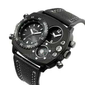 Oulm Mens Steampunk Quartz Wrist Watch