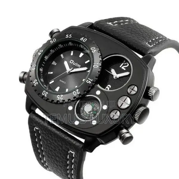 Oulm Mens Steampunk Quartz Wrist Watch