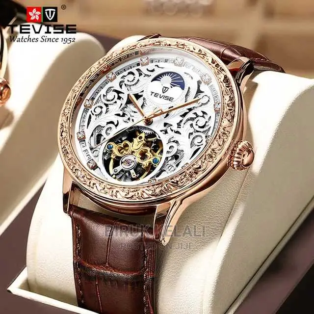 Tevise Leather Automatic Watch