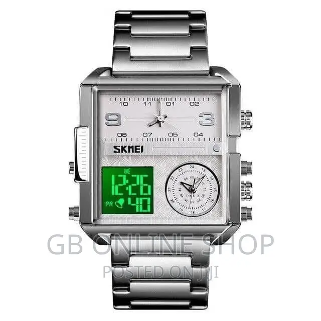 SKMEI 1584 Luxury Digital Movt Watch Three Dials Watch
