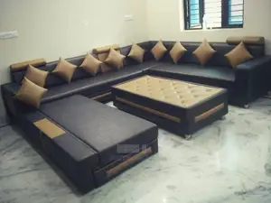 U Shaped Full Leather With Table