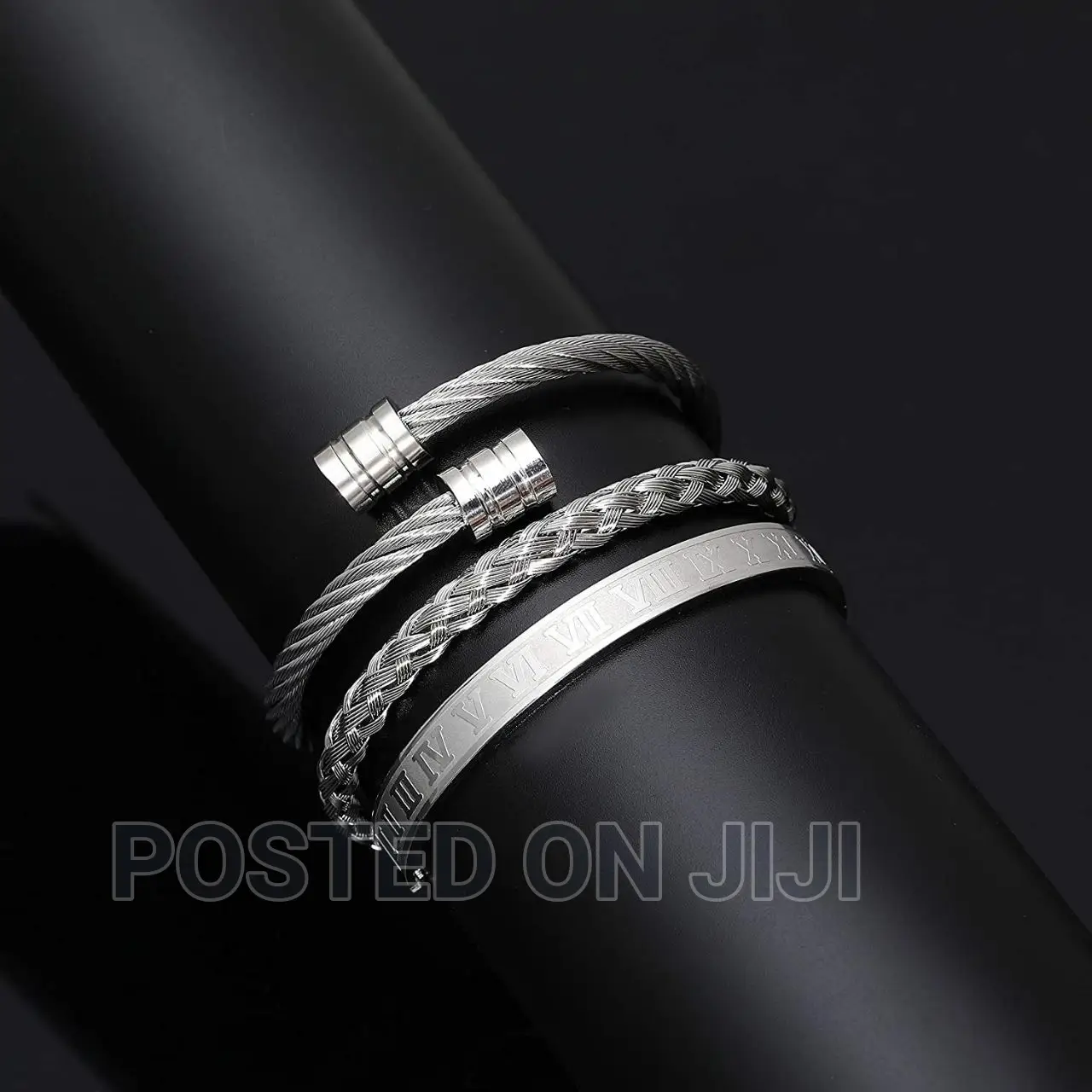 Luxury 3pcs/Set Stainless Steel Bracelet Price :- 1800birr