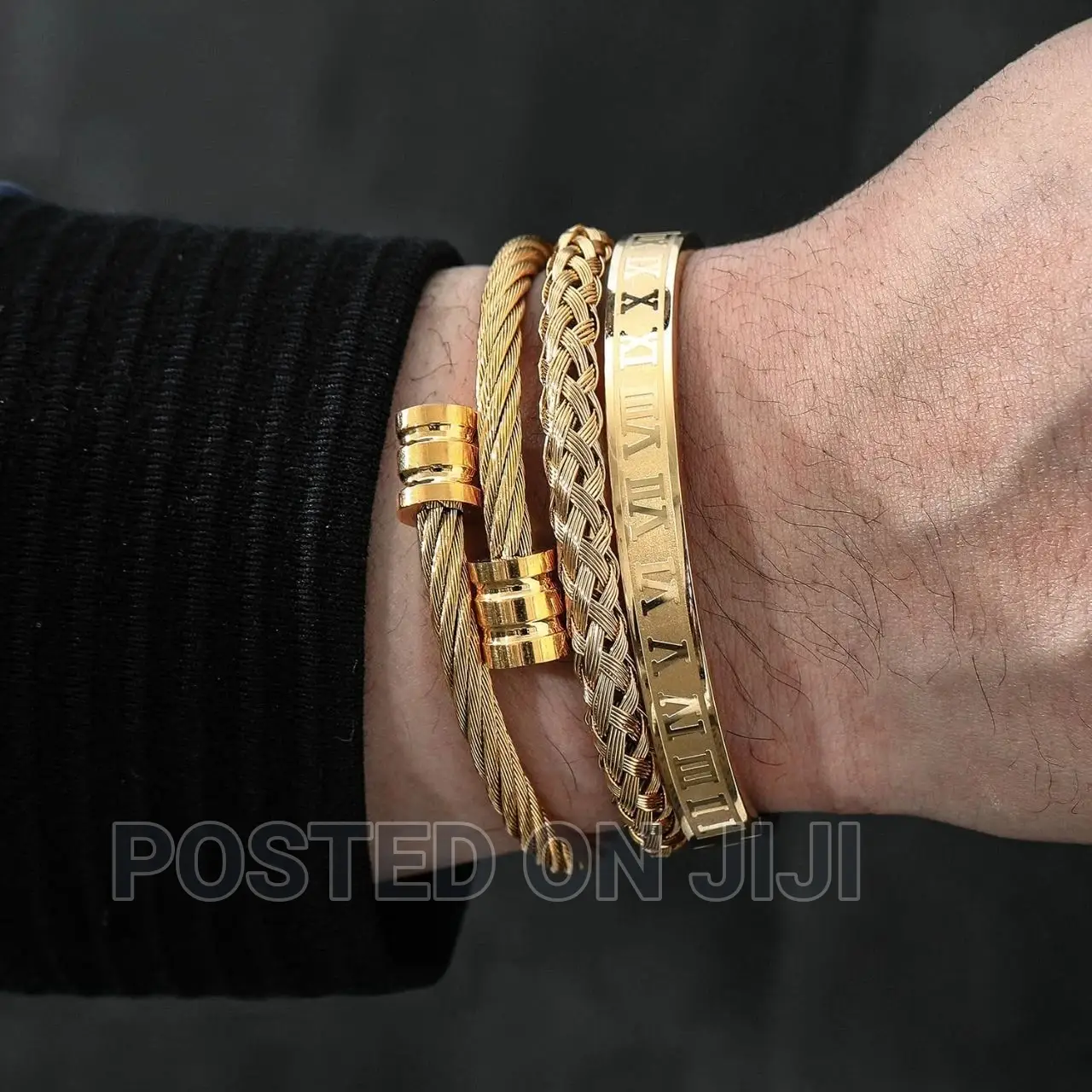 Luxury 3pcs/Set Stainless Steel Bracelet Price :- 1800birr