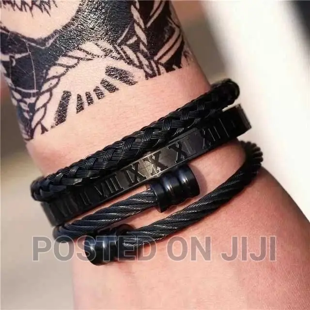 Luxury 3pcs/Set Stainless Steel Bracelet Price :- 1800birr
