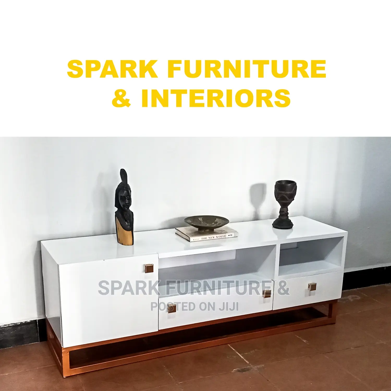 Modern TV Stand With Golden Legs