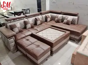 L Shaped Sofa Full Leather With Table