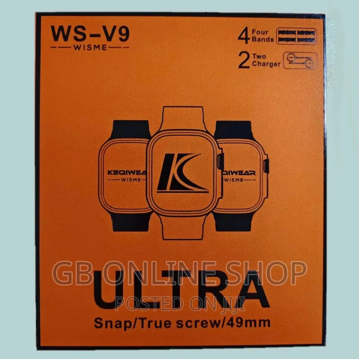 Ws-V9 Ultra Smart Watch With 4 Straps 2 Wireless Charging