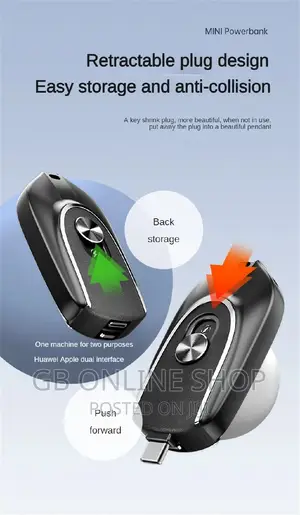 Portable Mini Keychain Power Bank Emergency Pod Charger